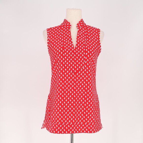 JUDE CONNALLY Keira Tunic Top Sleeveless Jude Cloth Red White Print Size XS - Picture 1 of 7